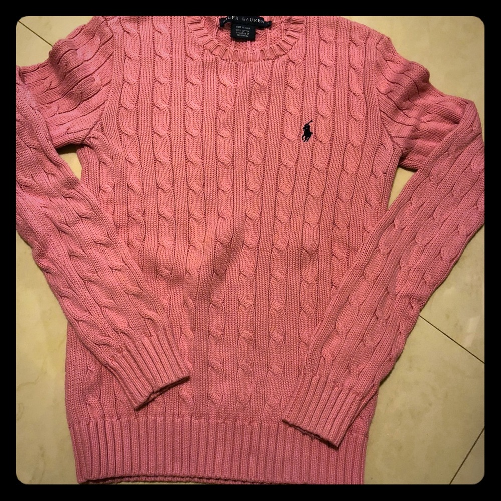 Crew Neck Cotton Cable Sweater